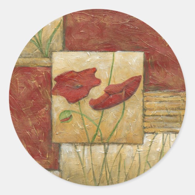 Blommigt med synliga penseldrag runt klistermärke (Framsida)