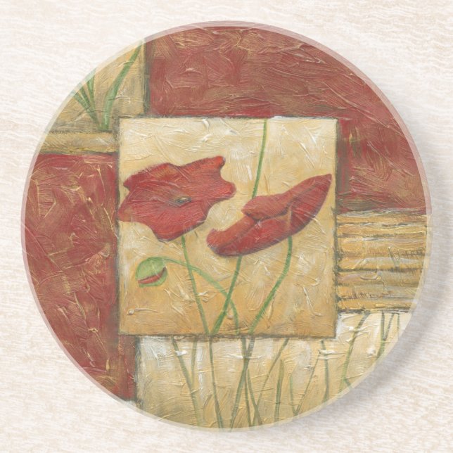 Blommigt med synliga penseldrag underlägg sandsten (Framsidan)