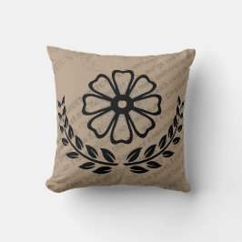Blommigt med text - polyesterruta 16 x 16 tum kudde