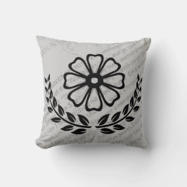 Blommigt med text - polyesterruta 16 x 16 tum kudde