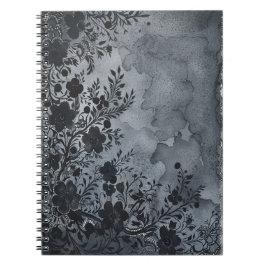 Blommigt med tonad mörk anteckningsbok