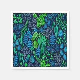 Blommigt med vattenfärg, dockor mörkens bakgrund pappersservett