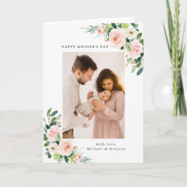  Blommigt med vattenfärg Foto Mors dag Helgkort