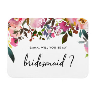 Blommigt med vattenfärg Kommer du att bli min magn Magnet