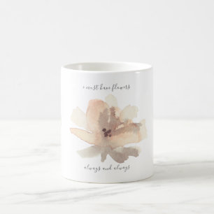 Blommigt med vattenfärg, matkaffe Mugg