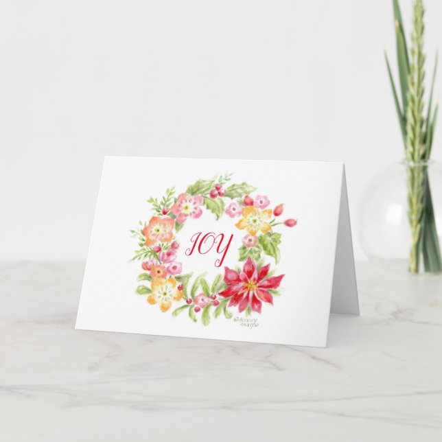 Blommigt Medley Helgdag God Jul Card Tack Kort (Framsida)