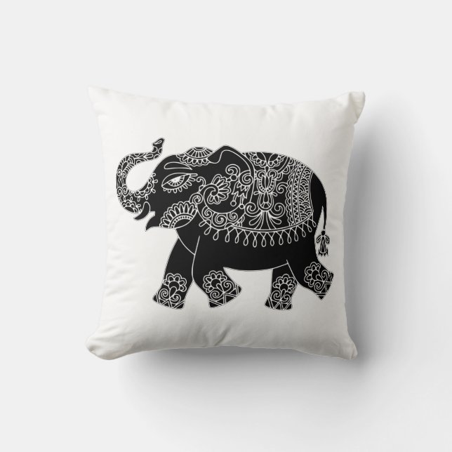 Blommigt Mehedi Elephant Dekorativ kudde (Framsida)