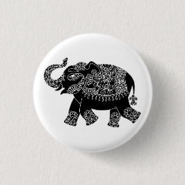 Blommigt Mehedi Elephant Pin Button Knapp
