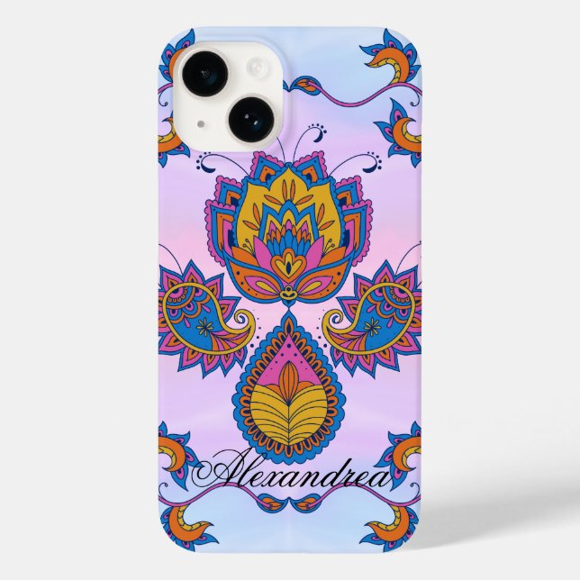 Blommigt Mehndi Art, Blue Bliss (Baksida)
