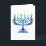 blommigt menorah hanukkah helgkort<br><div class="desc">"blommigt menorah hanukkah ", "blommigt menorah""blommmenorah", "lila hanukkah", "rosa hanukkah", "hanukkah menorah", "lycklig hanukkah", kanalukah, "blommigt hanukkah", Hanukkah</div>
