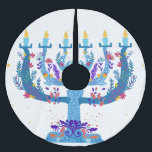 blommigt menorah hanukkah julgransmatta borstad polyester<br><div class="desc">"blommigt menorah hanukkah ", "blommigt menorah""blommmenorah", "lila hanukkah", "rosa hanukkah", "hanukkah menorah", "lycklig hanukkah", kanalukah, "blommigt hanukkah", Hanukkah</div>