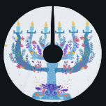 blommigt menorah hanukkah julgransmatta borstad polyester<br><div class="desc">"blommigt menorah hanukkah ", "blommigt menorah""blommmenorah", "lila hanukkah", "rosa hanukkah", "hanukkah menorah", "lycklig hanukkah", kanalukah, "blommigt hanukkah", Hanukkah</div>