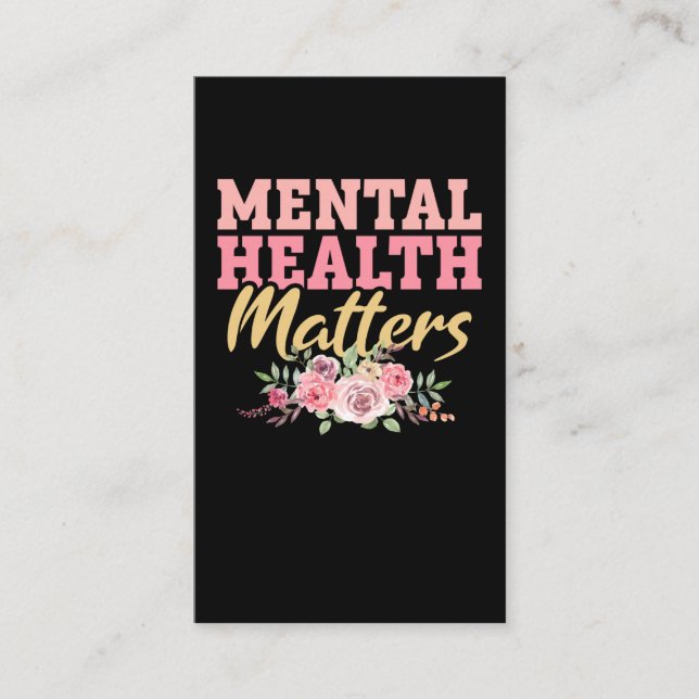 Blommigt Mental Health Cute Flowers Visitkort (Framsida)