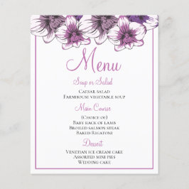Blommigt Menu Lila Orchid Flowers Bröllopsfest