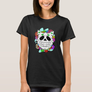 Blommigt Mexikansk katt Day of the dead Dia De Mue T Shirt