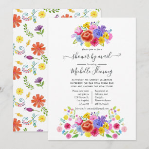 Blommigt Mexikanska fiesta Baby Shower by Mail Inbjudningar