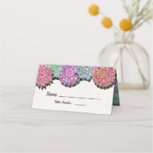 Blommigt Mexikanska Fiesta Mandala bord-kort