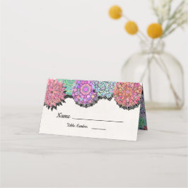 Blommigt Mexikanska Fiesta Mandala bord-kort Placeringskort