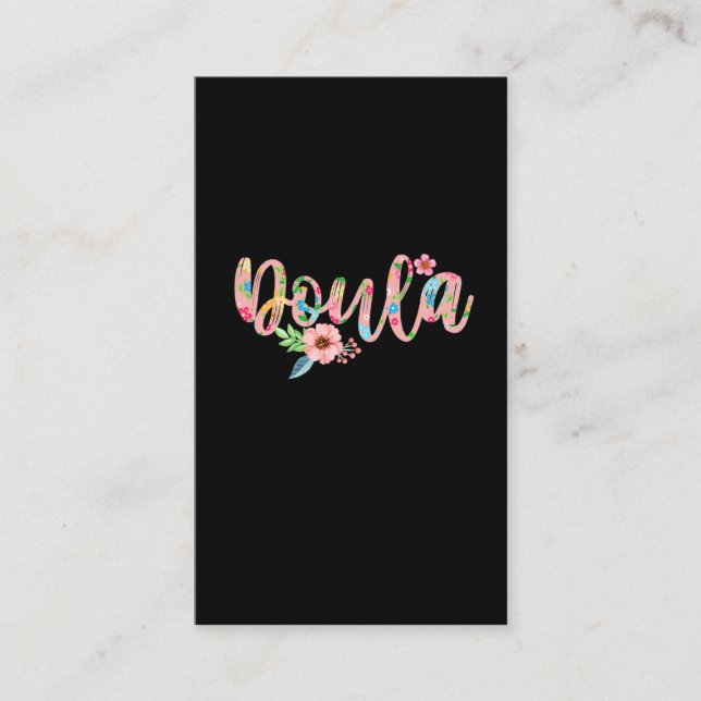 Blommigt Midfru Flower Cute Baby Birth Doula Visitkort (Framsida)
