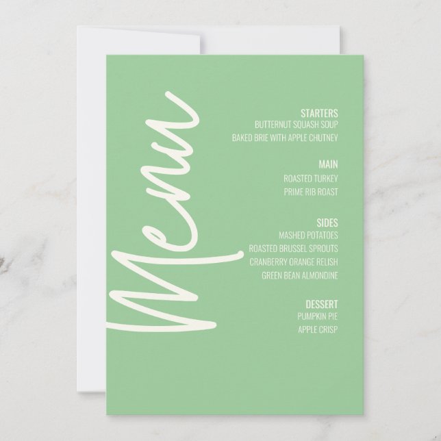 Blommigt Midmeny Grönt Bröllop Thanksgiving Inbjudningar (Framsida)