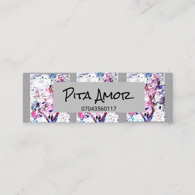 Blommigt Mini Visitkort (Framsida)