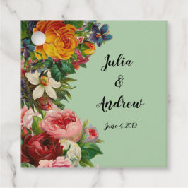 Blommigt Mint Gåvor Etiketter