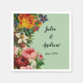 Blommigt Mint Pappersservett