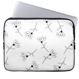 Blommigt, Mjölk White, Romantik Electronics Bag Laptop Fodral
