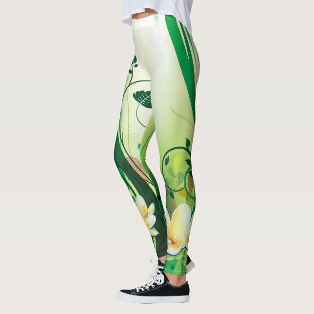 Blommigt Mode 8 Leggeringar Leggings (Vänster)