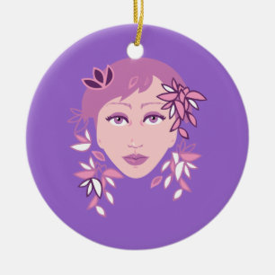 Blommigt Mode Julgransprydnad Keramik