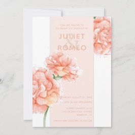 Blommigt Modern Elegant bröllop Inbjudningar