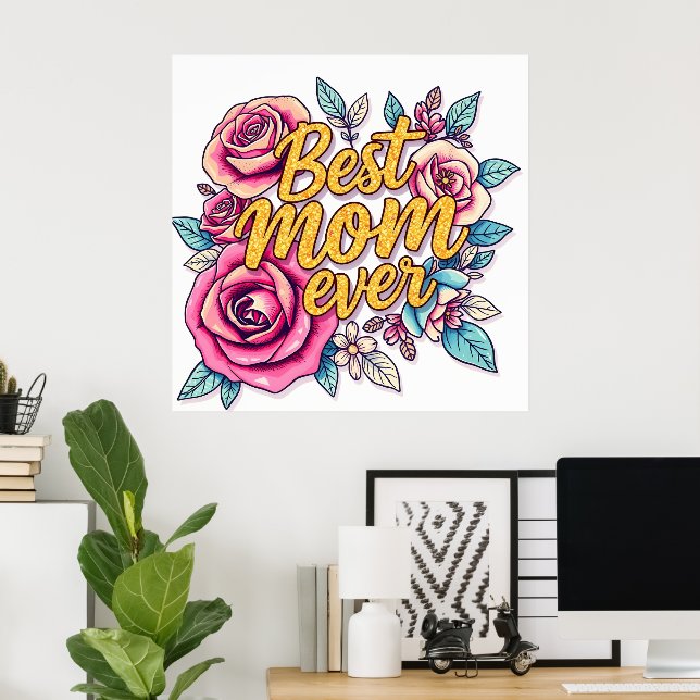 Blommigt Modern lyx Gift-samling Poster (Hemmakontoret)