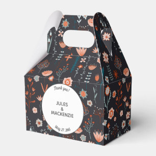 Blommigt Modern Mörk Enkel Bröllop Presentaskar
