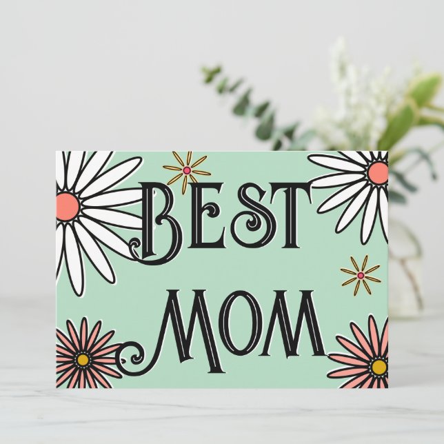 Blommigt Modern Mors dag Kort (Stående Fram)