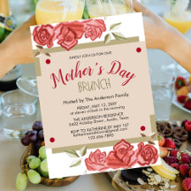 Blommigt Modern Party Mors dag Brunch-inbjudan