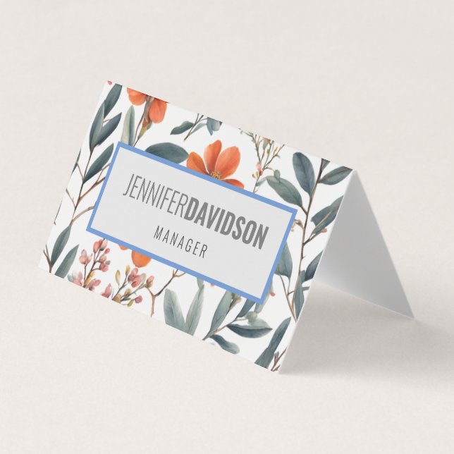 Blommigt Modern Professionell för minimal Elegant Visitkort (Framsida)