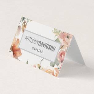Blommigt Modern Professionell för minimal Elegant Visitkort
