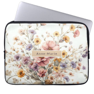 Blommigt modern rosa snyggt för giftig elegant laptop fodral