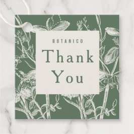 Blommigt Modern Tack för botaniskt Mörk Sage Cream Gåvor Etiketter