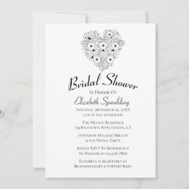 Blommigt Möhippa Anemones Black White Flowers Inbjudningar