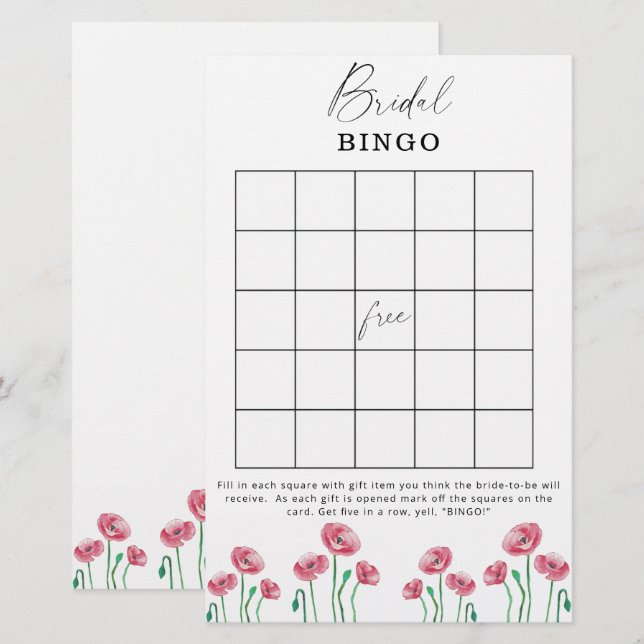 Blommigt-möhippa-bingo-spel (Fram/baksida)