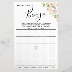 Blommigt Möhippa Bingo-spelkortsfälla Flygblad