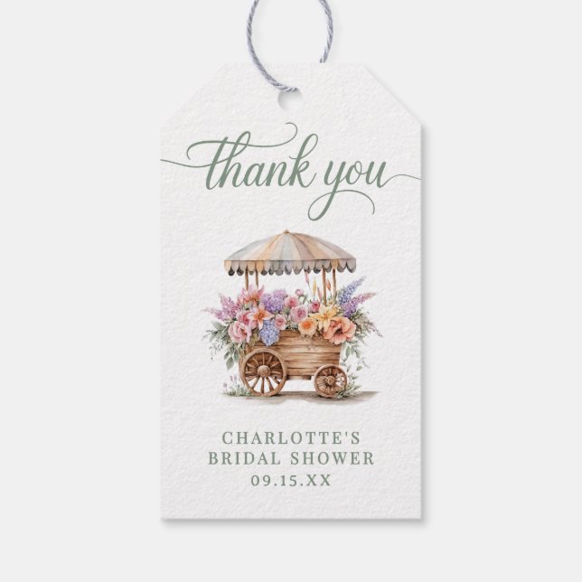 Blommigt Möhippa Botaniskt Tack Presentetikett (Baksidan)