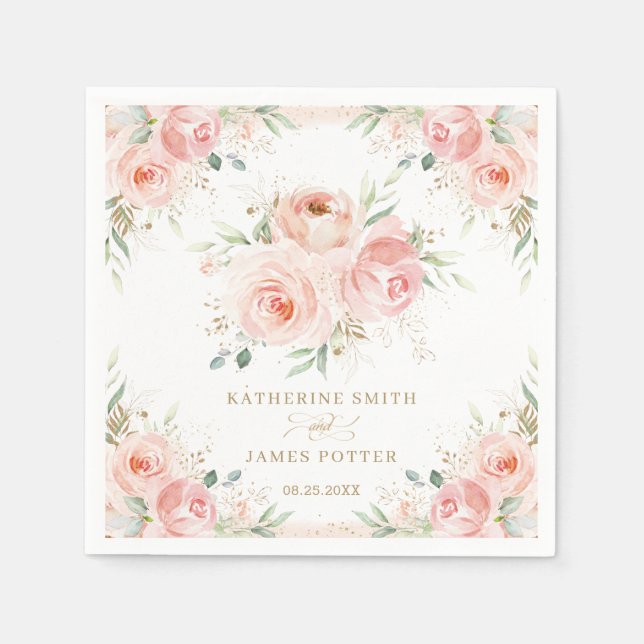  Blommigt Möhippa Bröllop Baby Shower Birthday Pappersservett (Framsidan)