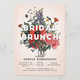 Blommigt Möhippa Brunch Inbjudningskort för möhipp