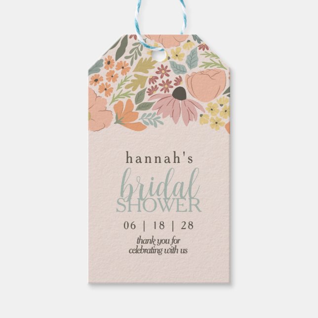 Blommigt Möhippa eller Bröllop Presentetikett (Framsidan)