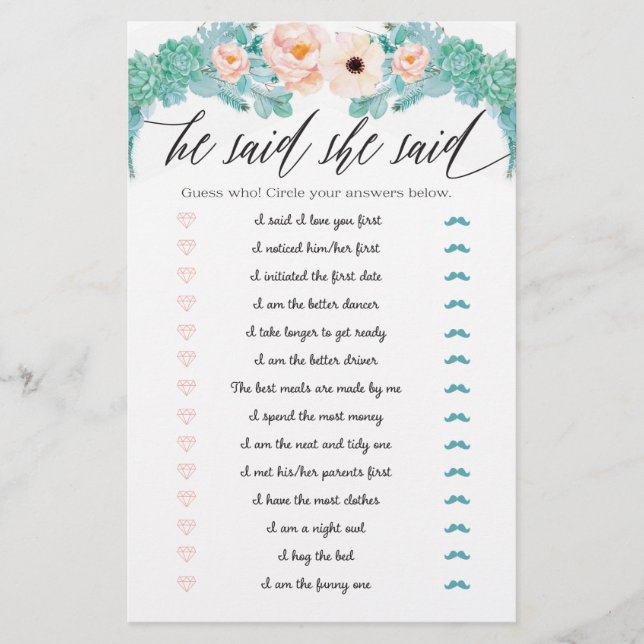 Blommigt Möhippa Game sa att hon sa (Framsida)