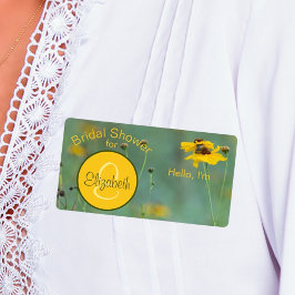 Blommigt Möhippa Monogram Papper etikett Namn bric Fraktsedel