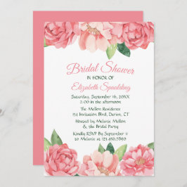 Blommigt Möhippa Rosa ros Peonies Flowers Inbjudningar