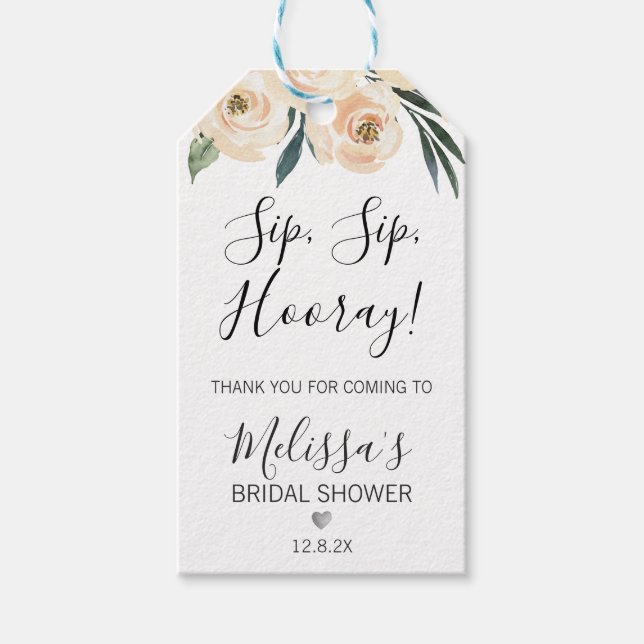  Blommigt Möhippa Sip Sip Hooray Märkre Presentetikett (Framsidan)